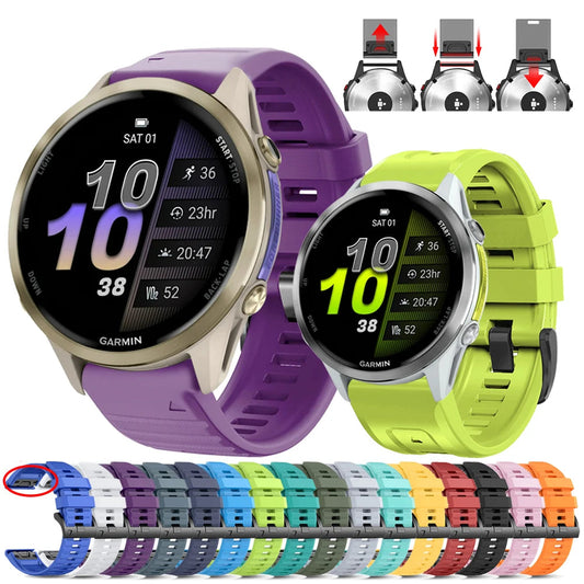 Quickfit Silicone Strap for the Garmin Watch Series (available of various range of models and 46 colours)