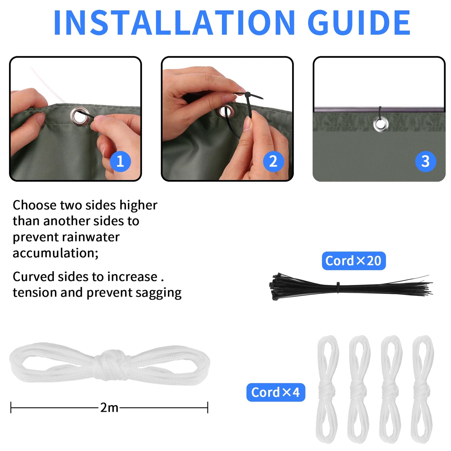 Waterproof Sunshade Sail – Square & Rectangle (4 colours available)