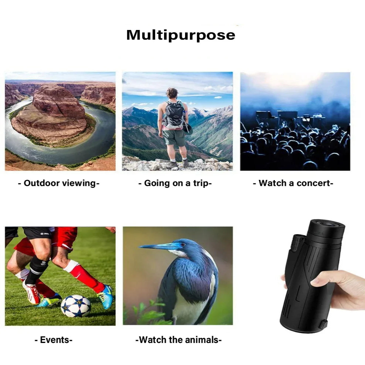 12x50 Powerful Monocular – Long Reach Portable Telescope