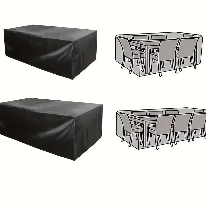 Heavy-Duty Waterproof Patio Furniture Cover – Square Design (Black)