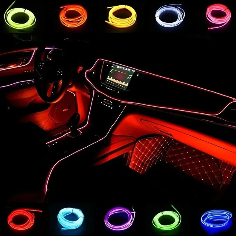 5M USB LED Neon Car Interior Light (7 colours available)