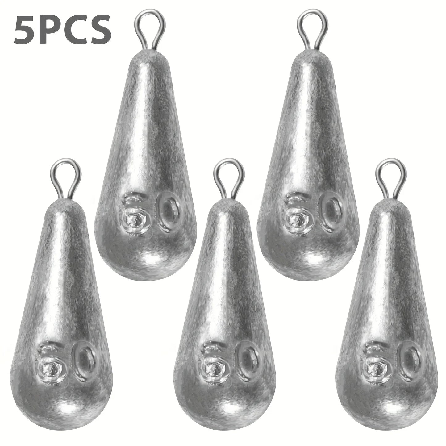 Teardrop Fishing Sinkers – Lead Weights for Bass (10 Sizes)