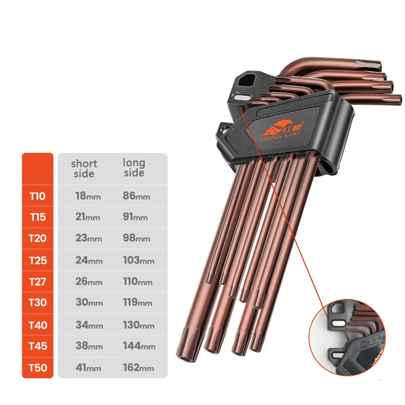 L-Type Hex Wrench Set (9Pcs) (7 types available)