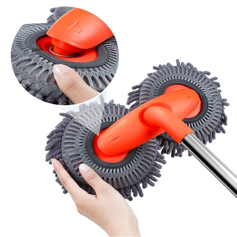 3-Section Telescopic Car Wash Mop with Double Brush Head