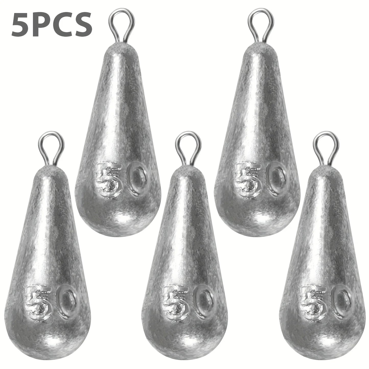 Teardrop Fishing Sinkers – Lead Weights for Bass (10 Sizes)