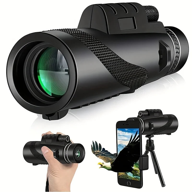 Zoom Monocular Telescope with Tripod & Phone Clip