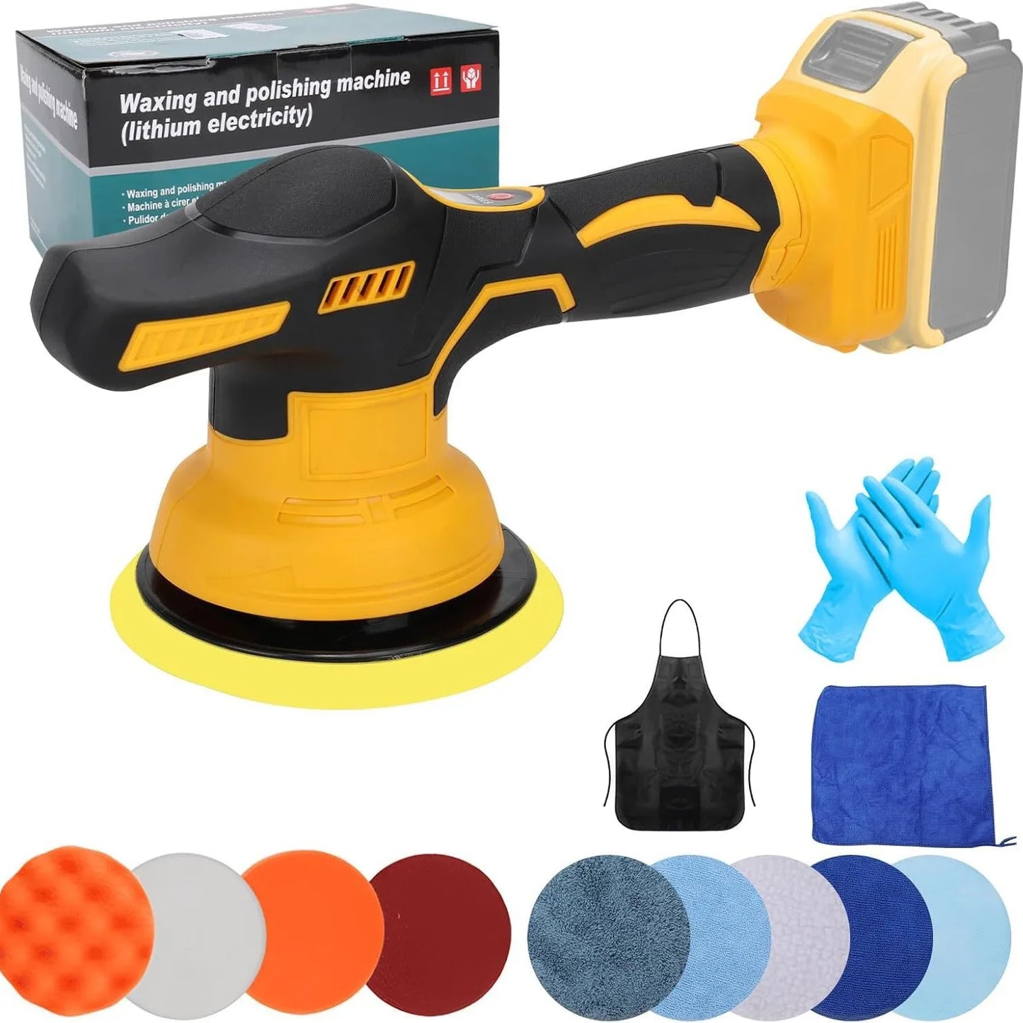 Cordless Car Polisher 18–21V – 8-Speed (available in 4 types)