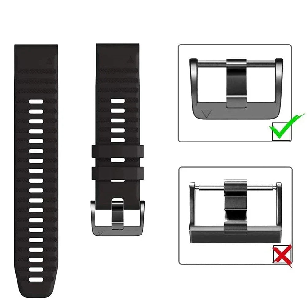 Quickfit Silicone Strap for the Garmin Watch Series (available of various range of models and 46 colours)