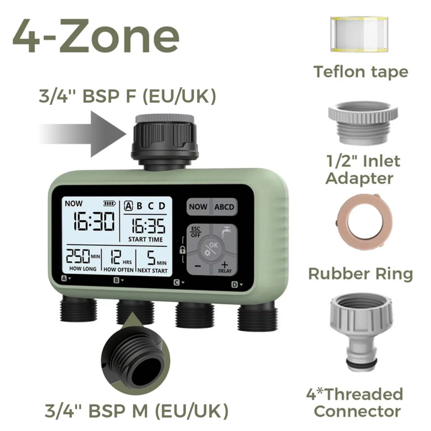 Garden Water Timer – 3-Outlet (6 types available)