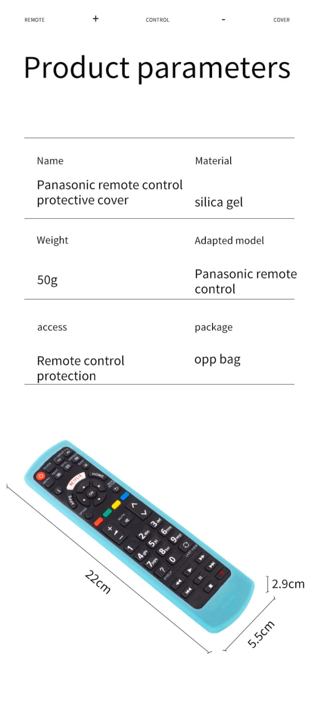 Silicone Case for Universal Remote Control Compatible with All Panasonic TVs Plasma Viera HDTV 3D LCD LED TV/DVD