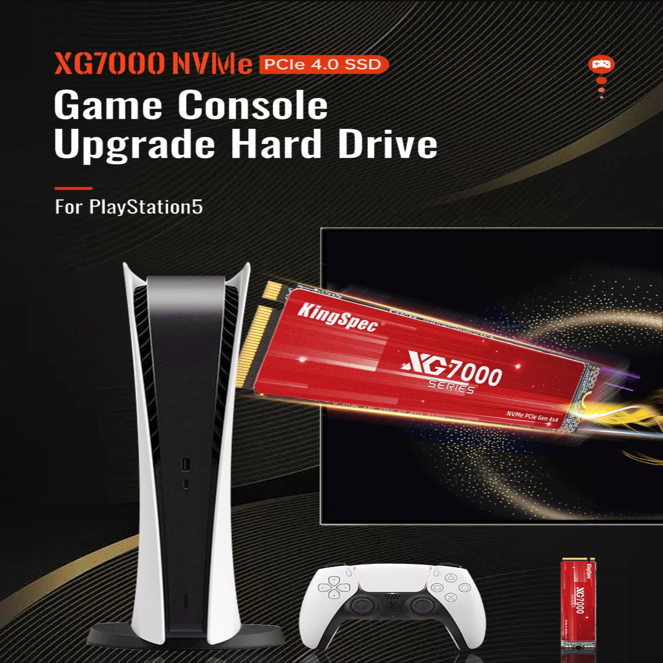 M.2 PCIe NVMe SSD 256GB/512GB/1TB/2TB for Laptop & PS5