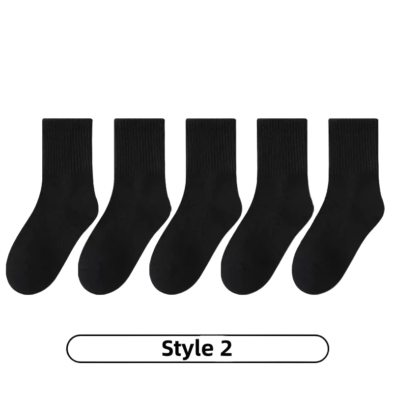 Cotton Sport Socks – 5 Pairs (Ages 3–13) (5 colours available)