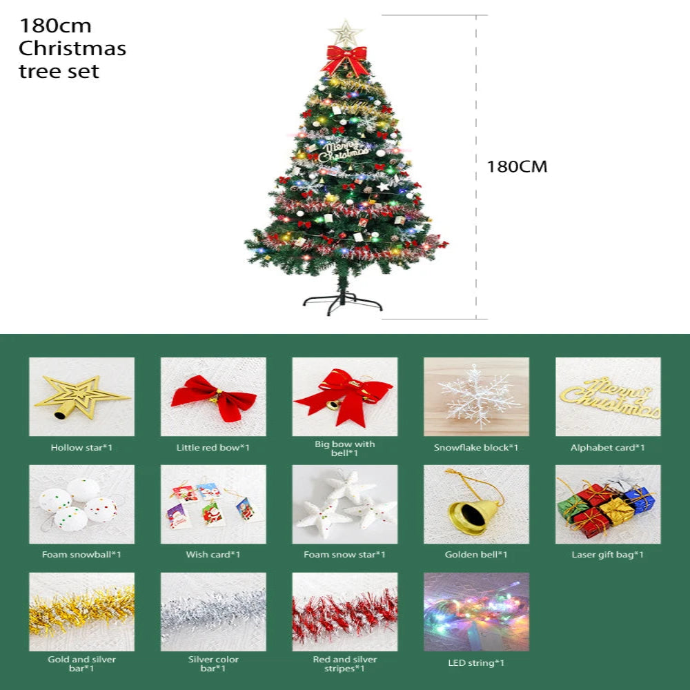 Large Christmas Tree (1.5/1.8/2.1M) with 4M 30-LED Colourful Lights