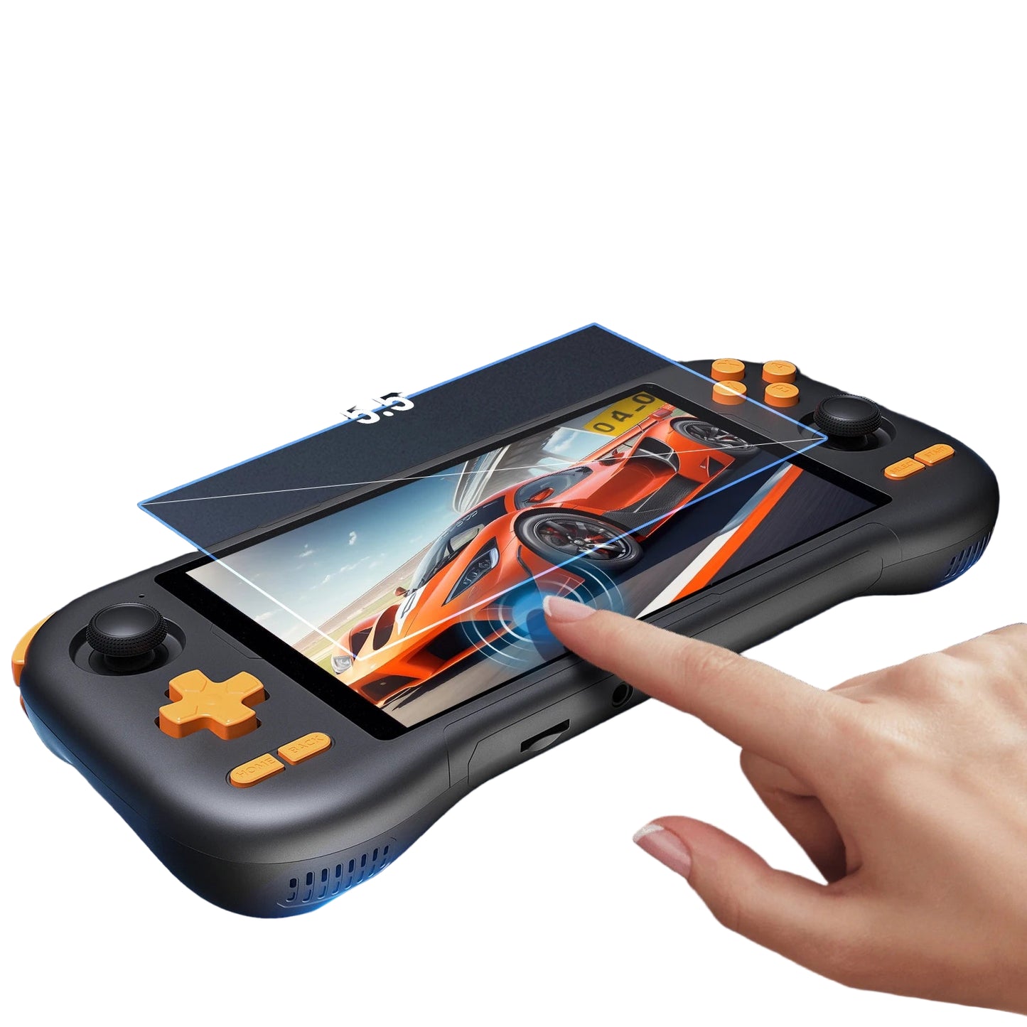 Retro Handheld Console – 5.5" Touchscreen, Android 14, Rechargeable Battery