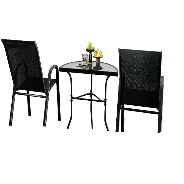 Outdoor Dining Set – 1 Semicircular Patio Table & 2 Chairs