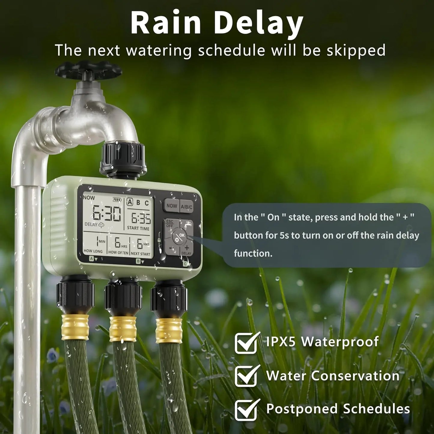 Garden Water Timer – 3-Outlet (6 types available)