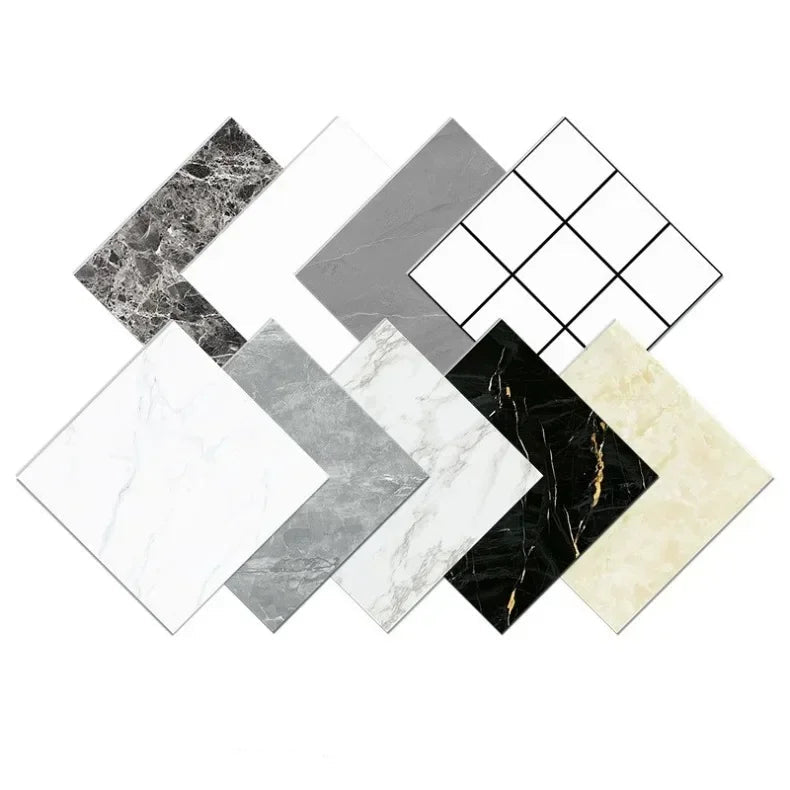 PVC Self-Adhesive Marble Waterproof Floor Tiles (available in 10 designs)