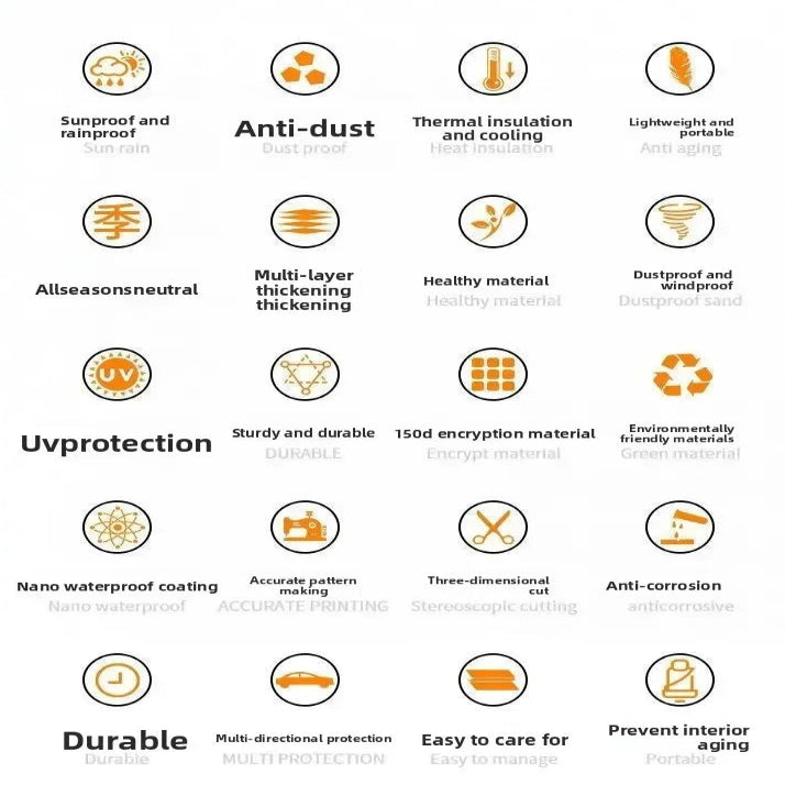 Car Cover Outdoor Waterproof All-Season Sunshade & Hail Protection (4 types available)