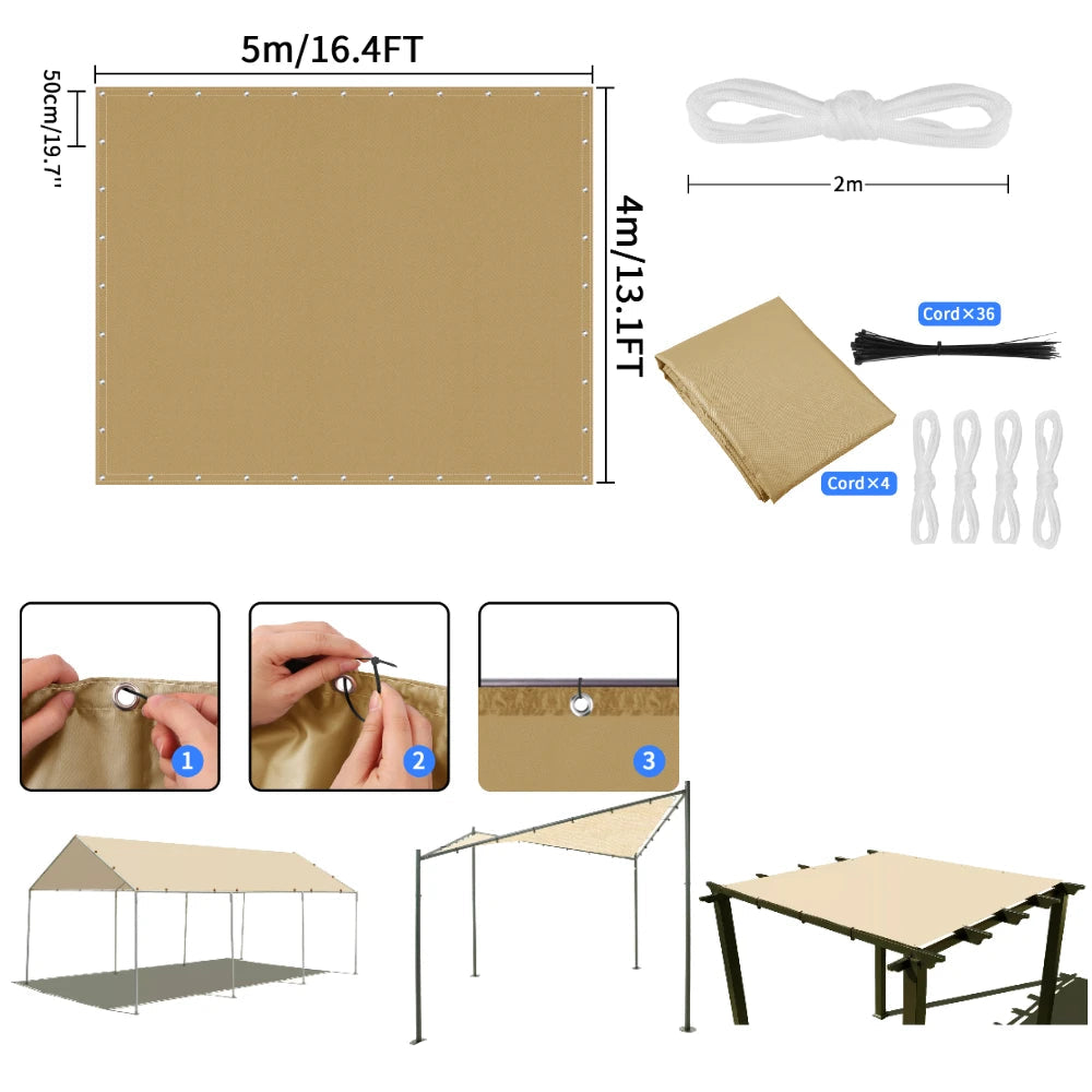 Waterproof Sunshade Sail – Square & Rectangle (4 colours available)