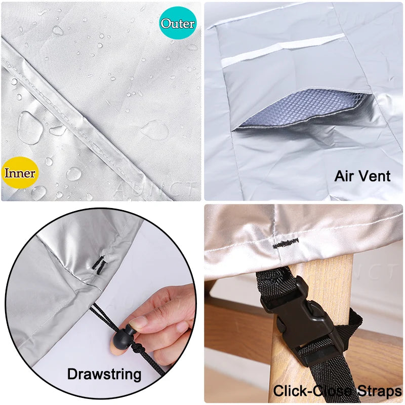 Heavy-Duty Outdoor Garden Furniture Cover – Waterproof, Windproof, Anti-UV Protection (various sizes available)