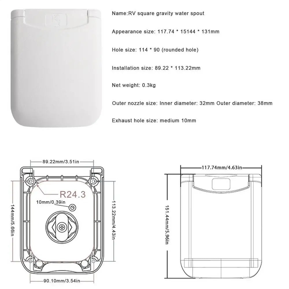 Lockable RV / Caravan Gravity Water Inlet