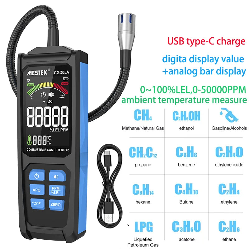 Gas Leak Detector 0–50000PPM