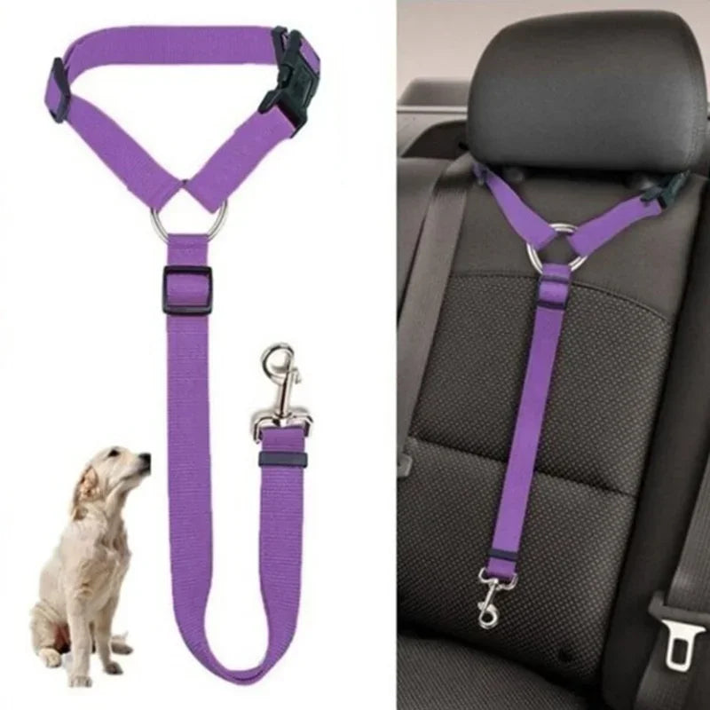 Vehcile Belt & Adjustable Nylon Leash for Dogs (7 colors available)