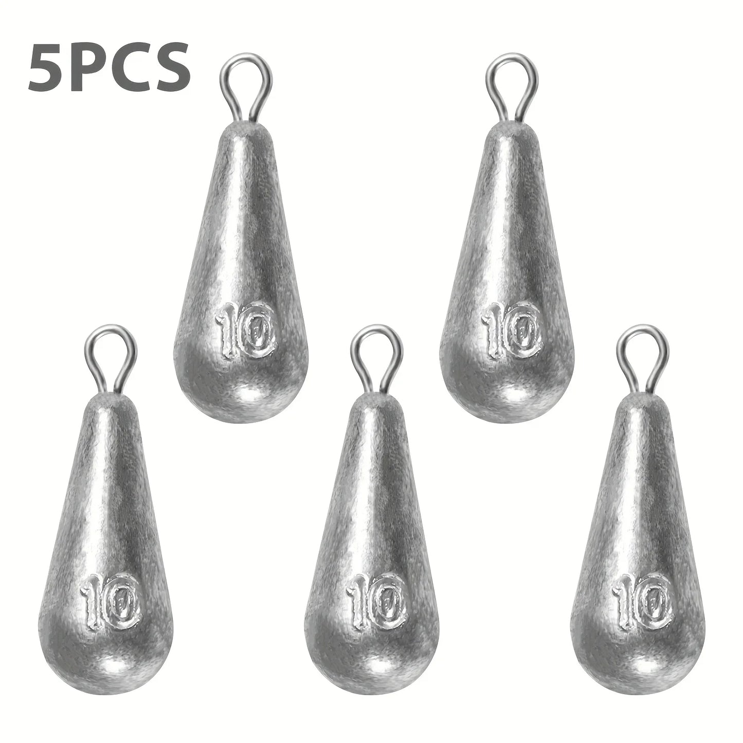 Teardrop Fishing Sinkers – Lead Weights for Bass (10 Sizes)