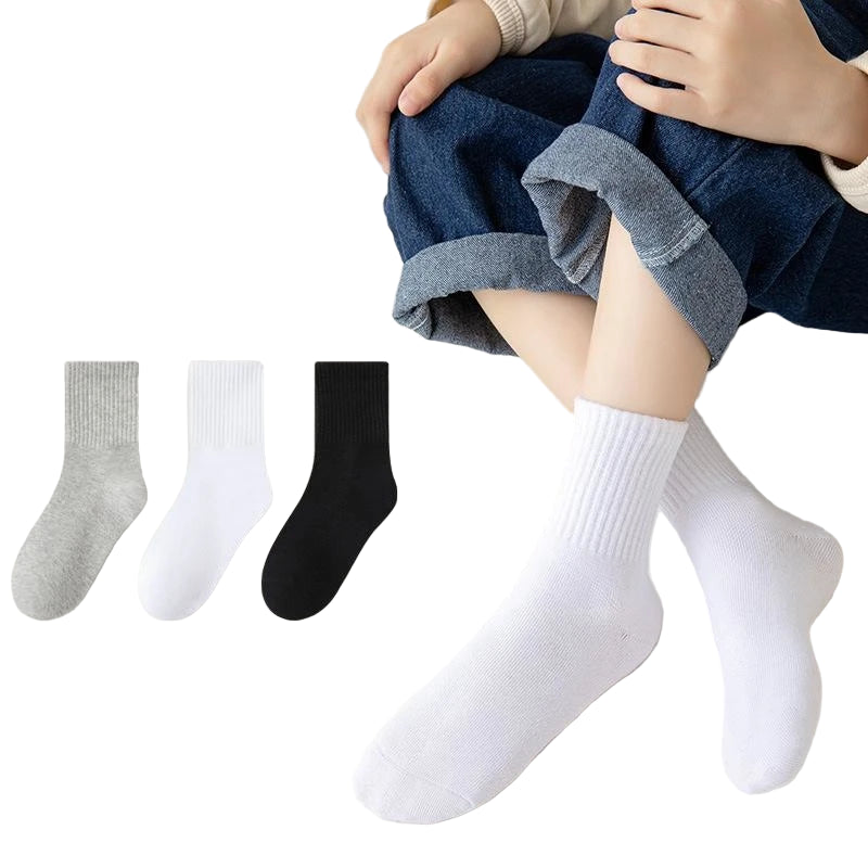 Cotton Sport Socks – 5 Pairs (Ages 3–13) (5 colours available)