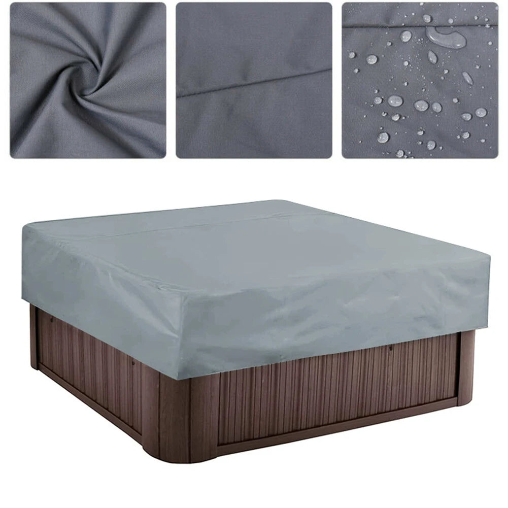 Outdoor Waterproof Hot Tub Cover – 220×220×30cm Square Spa Protector