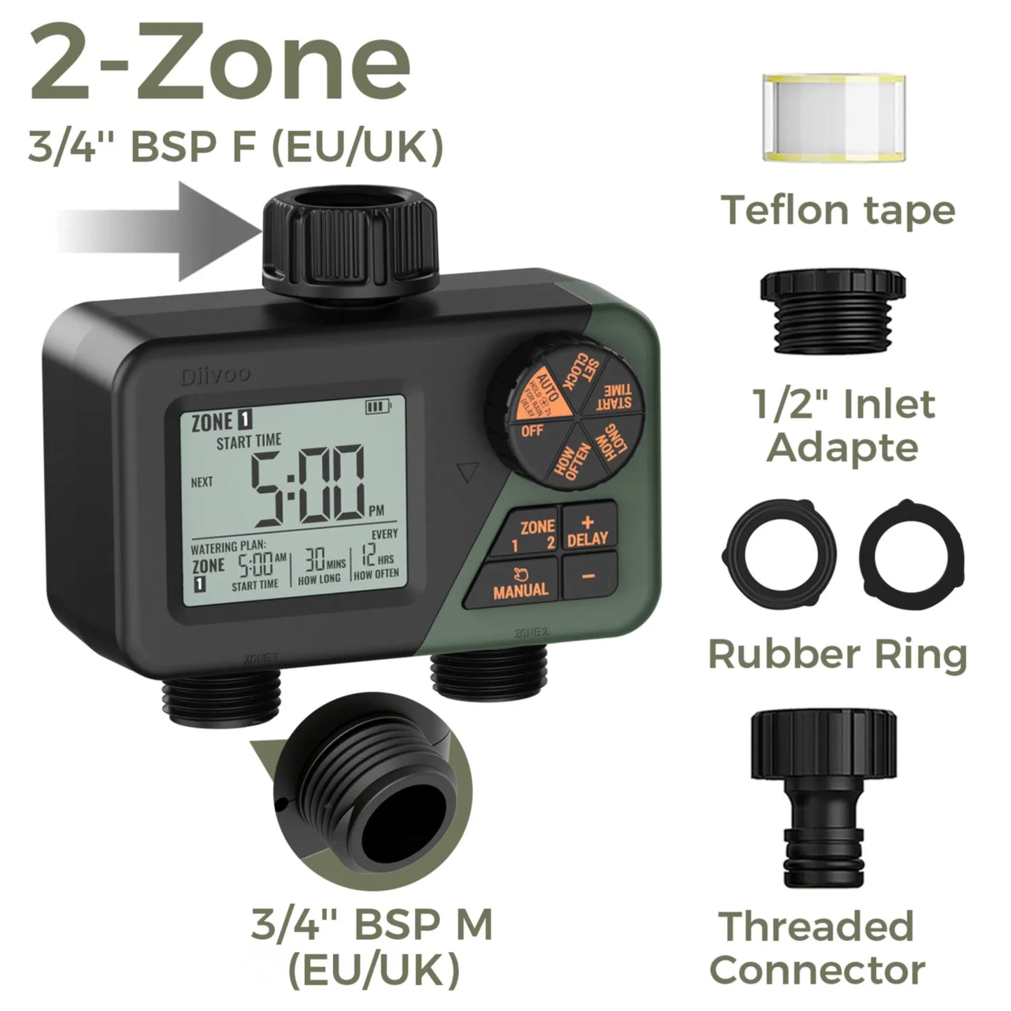 Garden Water Timer – 3-Outlet (6 types available)