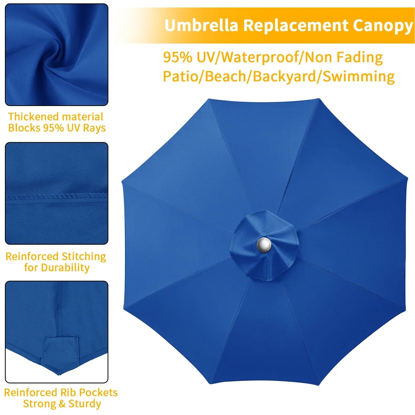 Parasol Replacement Cover – 6 or 8 Ribs (6 colours available)