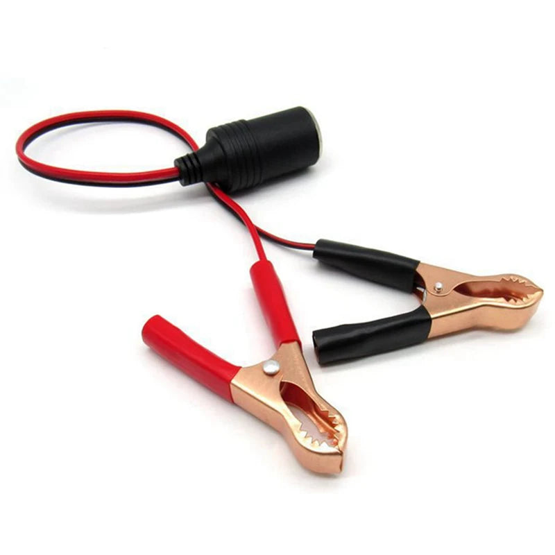 12V Car Lighter Socket Adapter with Crocodile Clips (30cm)