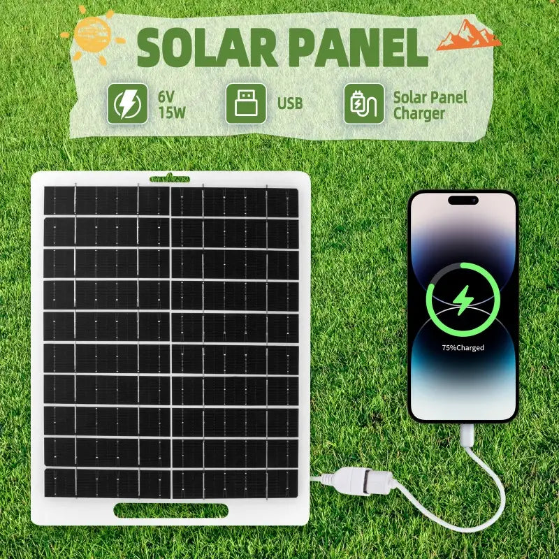 Solar Panel 10W With USB Waterproof Outdoor Hiking And Camping Portable Battery Mobile Phone Charging Bank Charging