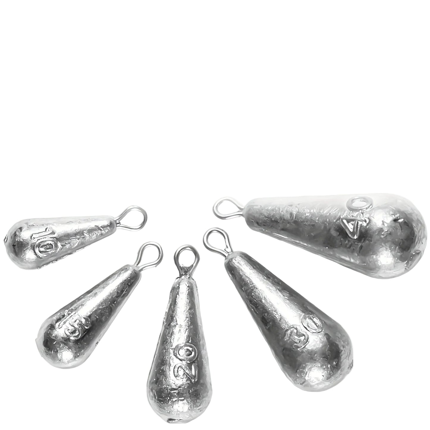 Teardrop Fishing Sinkers – Lead Weights for Bass (10 Sizes)