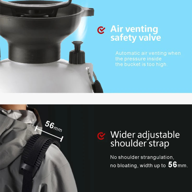 Portable Outdoor Manual Camping Shower – 3/5/8L with Hose