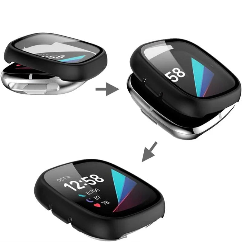 Tempered Glass Case Cover for the Fitbit Versa 3