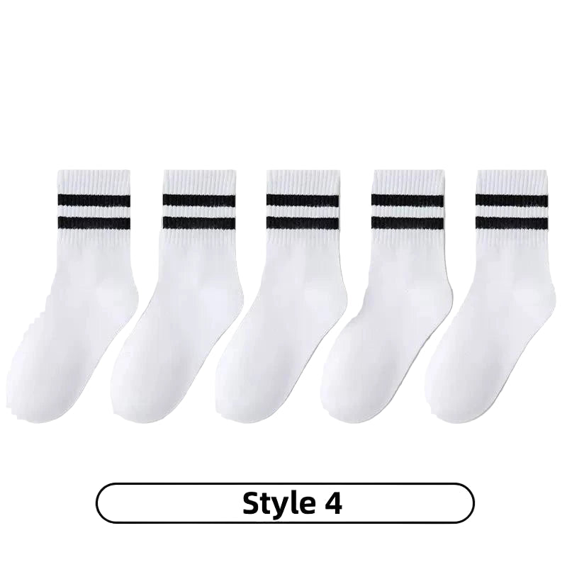 Cotton Sport Socks – 5 Pairs (Ages 3–13) (5 colours available)