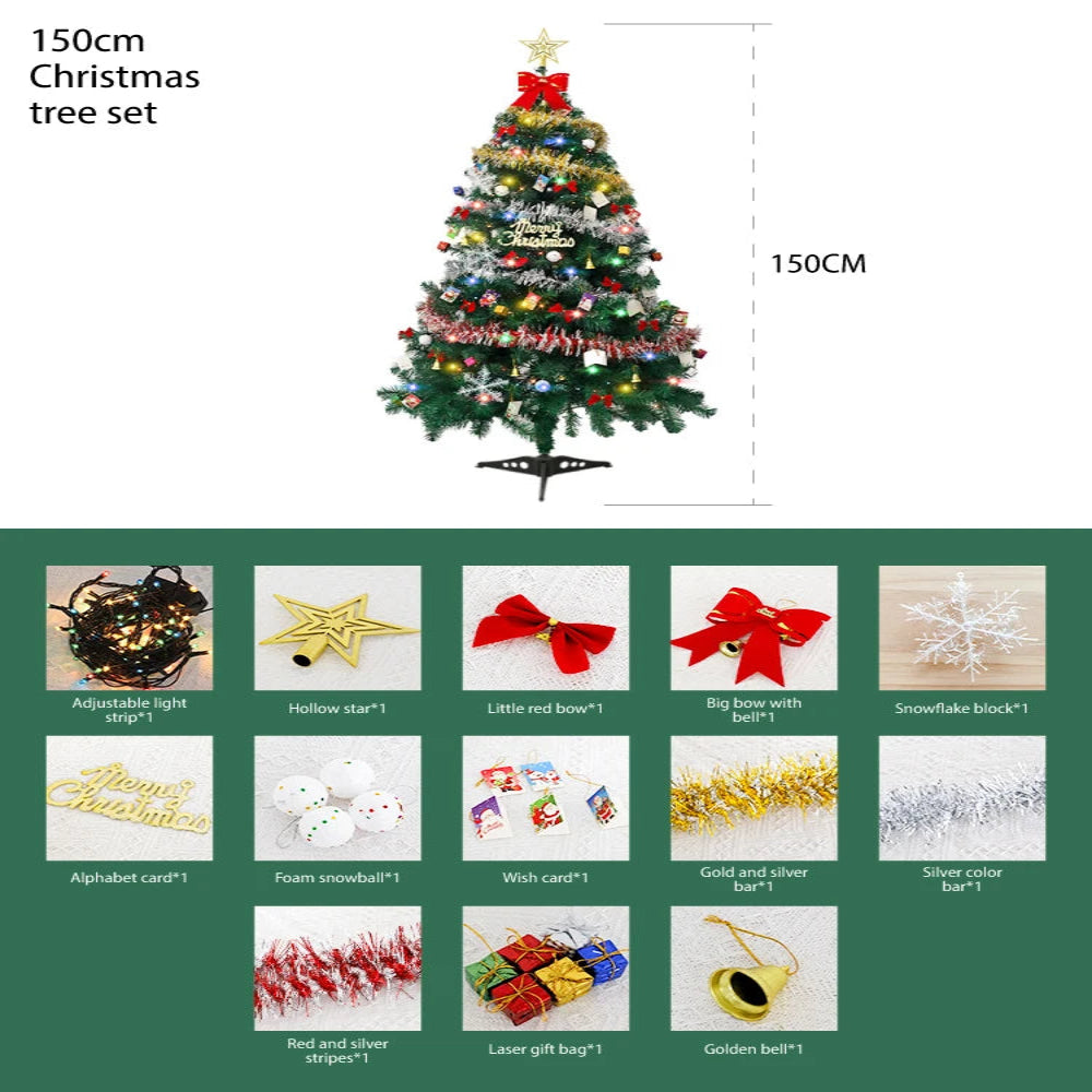 Large Christmas Tree (1.5/1.8/2.1M) with 4M 30-LED Colourful Lights