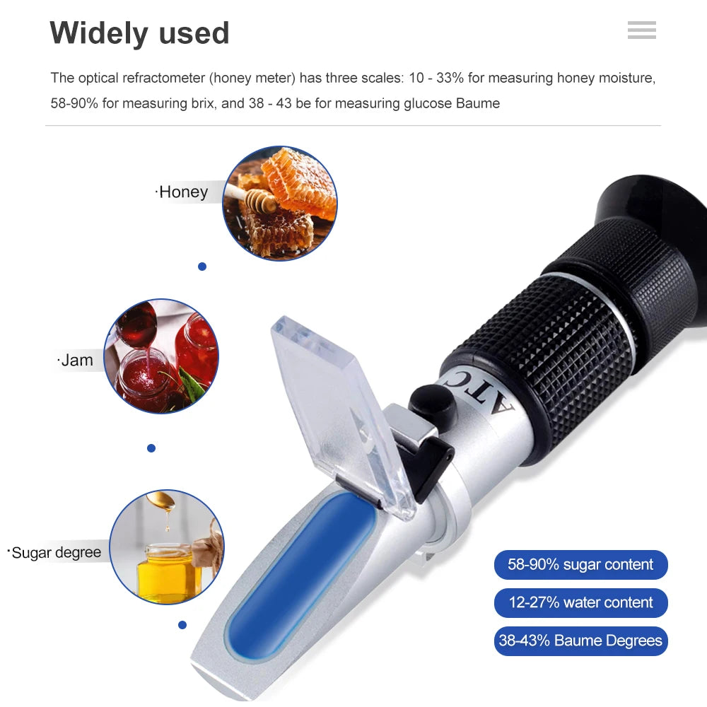 Honey Handheld Refractometer Brix 58–90% Sugar Meter