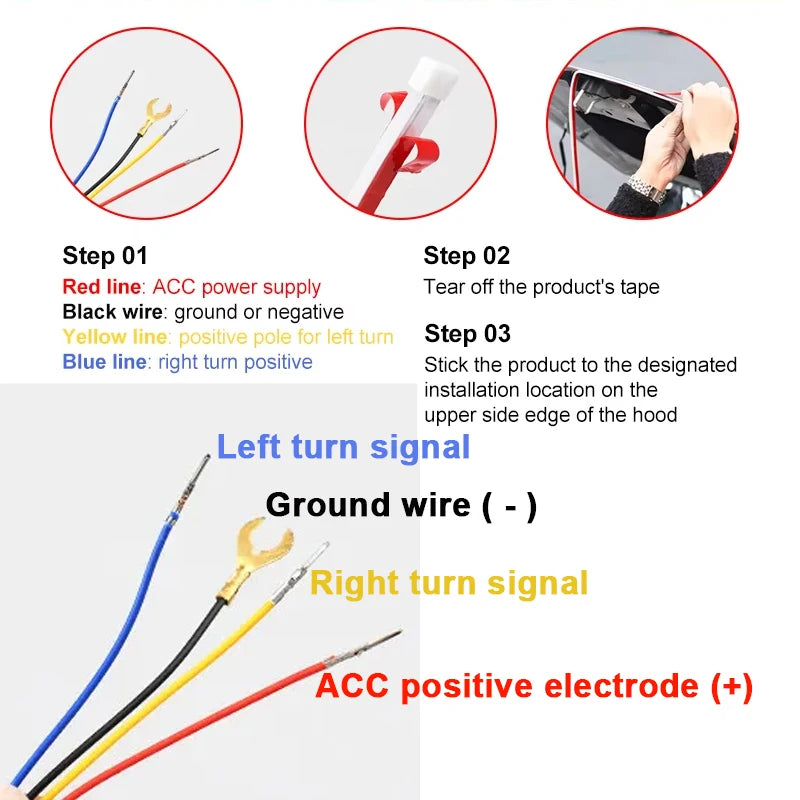 APP-Controlled LED Car Hood Light Strip (12V)