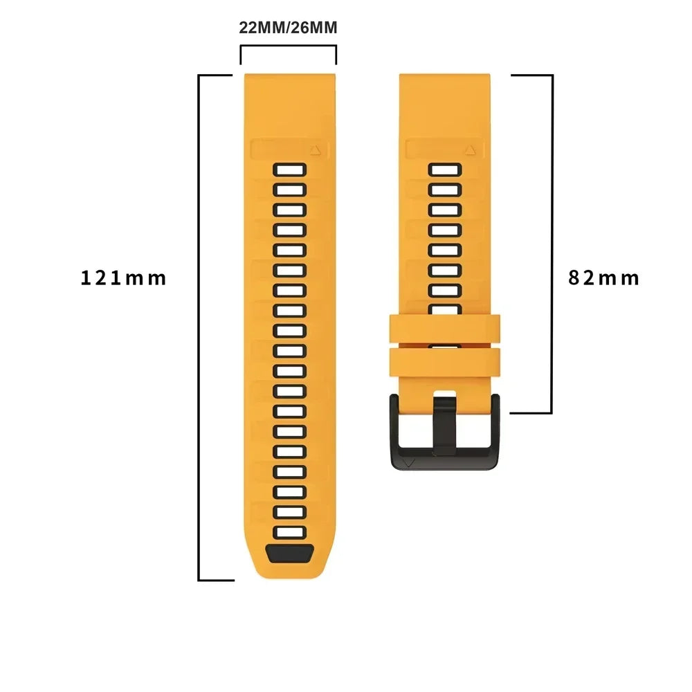 QuickFit Silicone Sports Strap for the Garmin (22mm/26mm) (wide compatibility & 22 colours)