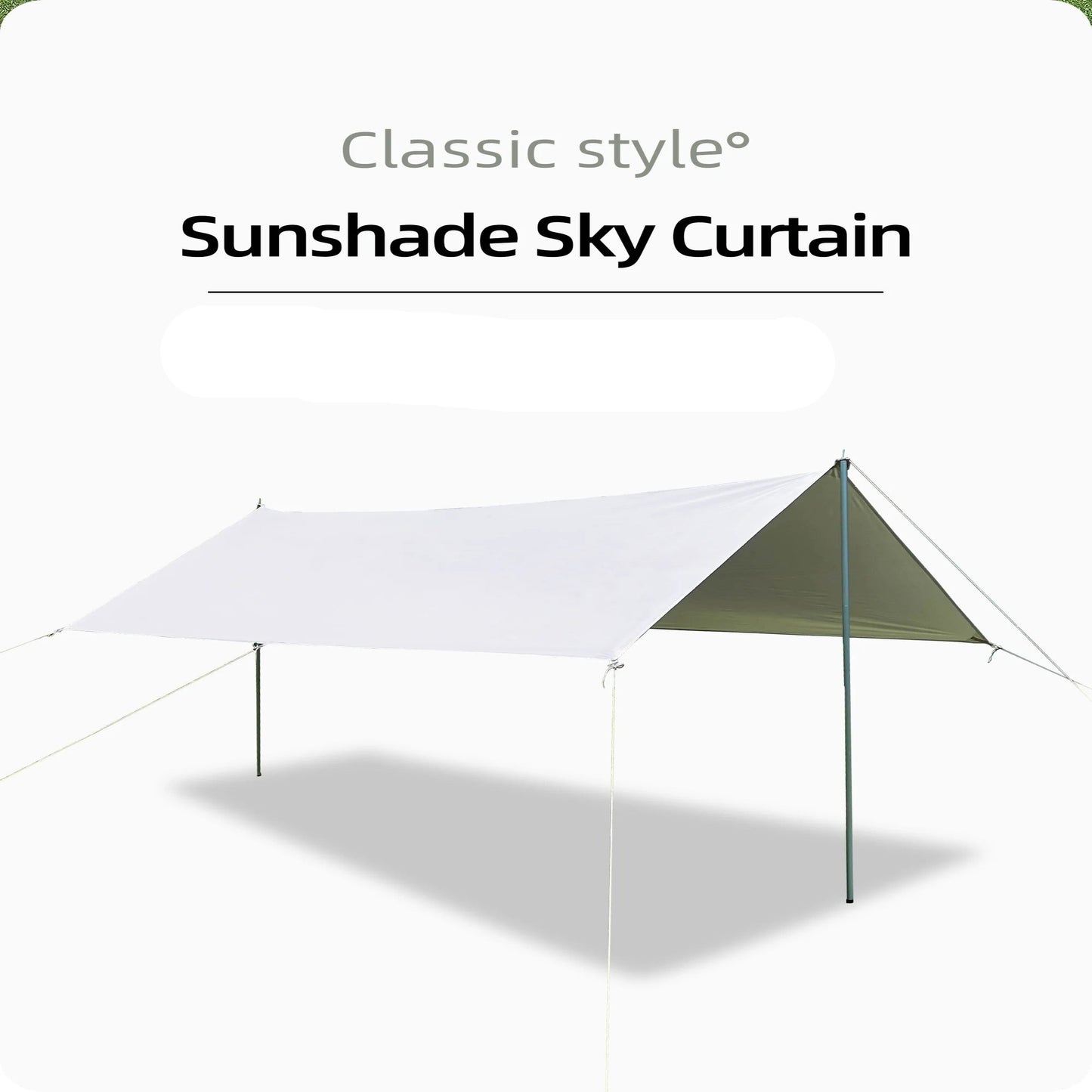 Large Portable Sunshade Tarp with Poles (2 sizes available)