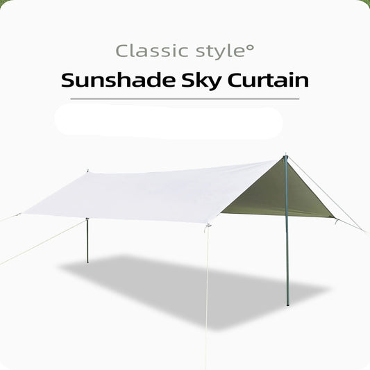 Large Portable Sunshade Tarp with Poles (2 sizes available)