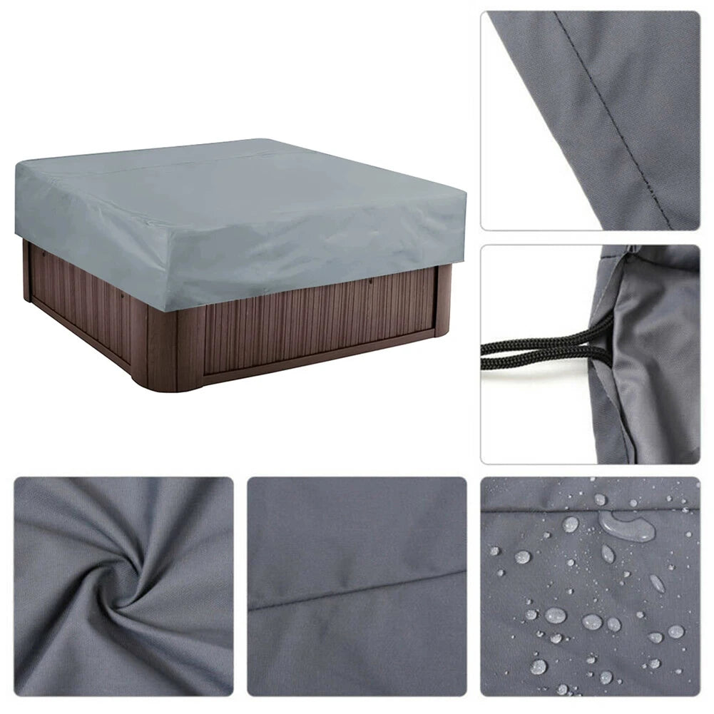Outdoor Waterproof Hot Tub Cover – 220×220×30cm Square Spa Protector