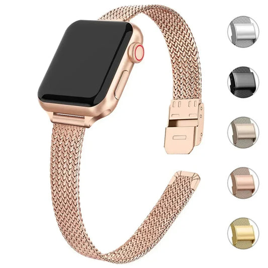 Slim Metal Milanese Strap for the Apple Watch, 3–8 & Ultra Series (5 colours available)