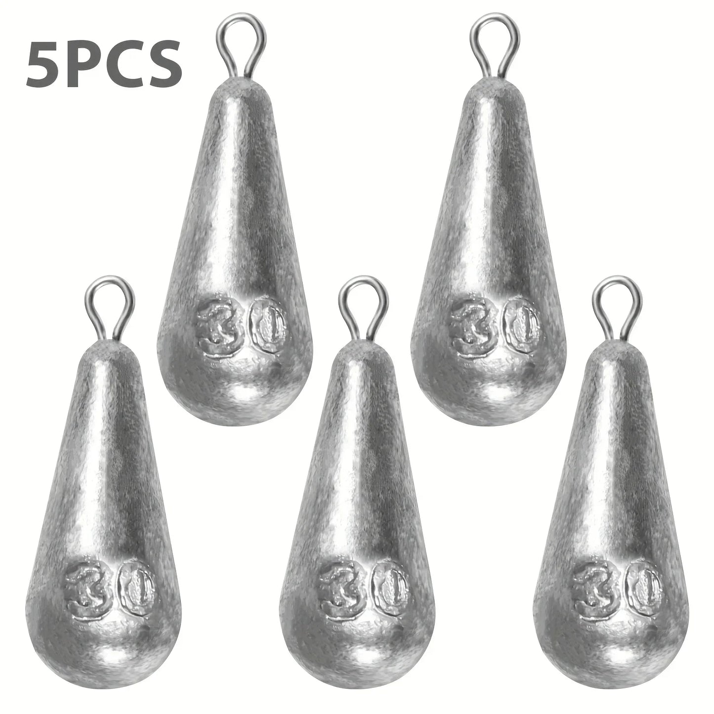 Teardrop Fishing Sinkers – Lead Weights for Bass (10 Sizes)