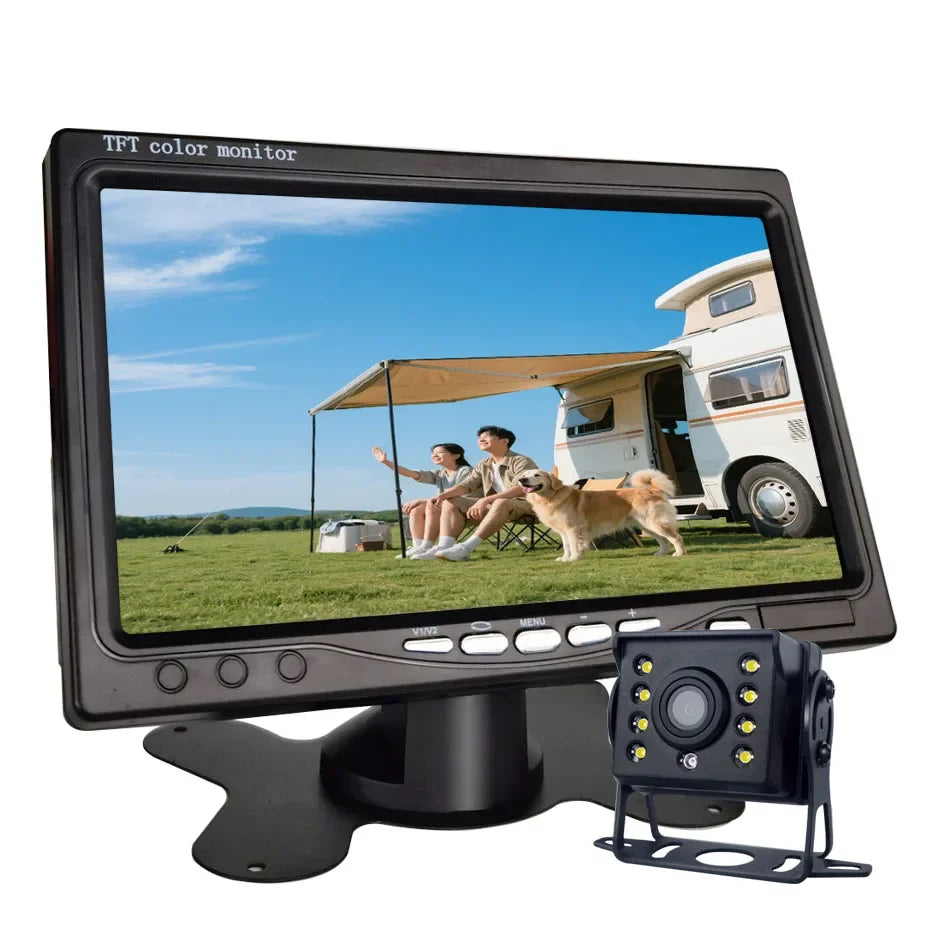 Backup Reverse Camera with 7" LCD Monitor – Easy Install 12V/24V CVBS