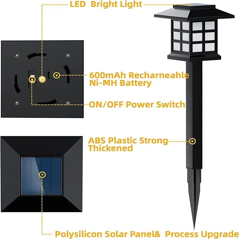 Solar LED Pathway Lights (2/4/6/8Pcs)