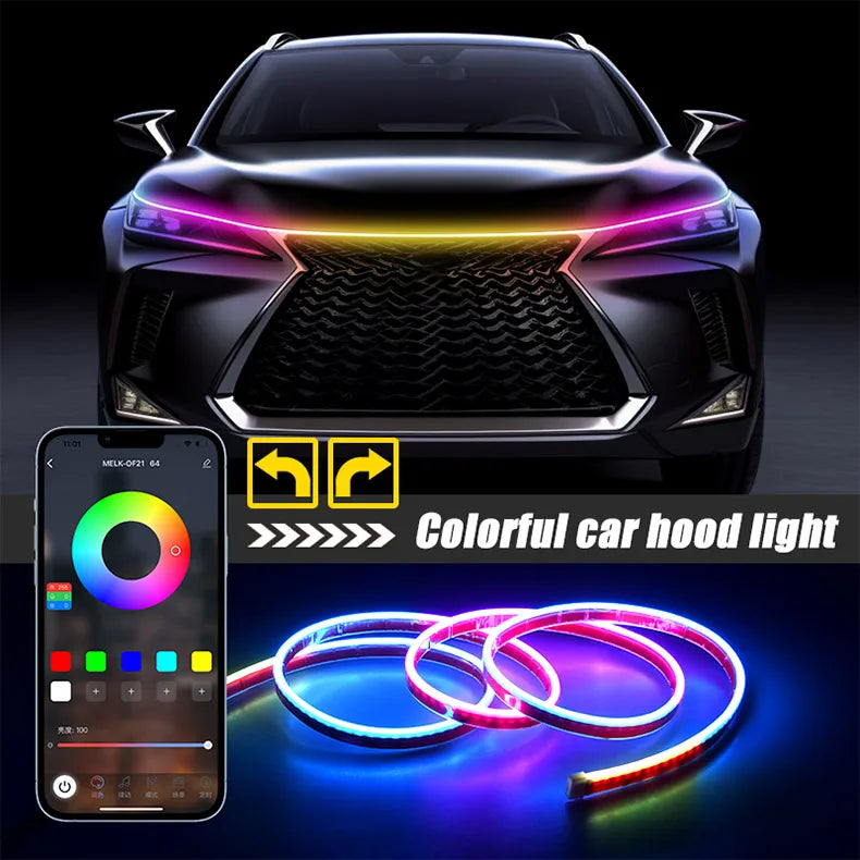 APP-Controlled LED Car Hood Light Strip (12V)